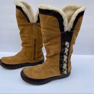 The North Face suede & leather tall boot fur lined